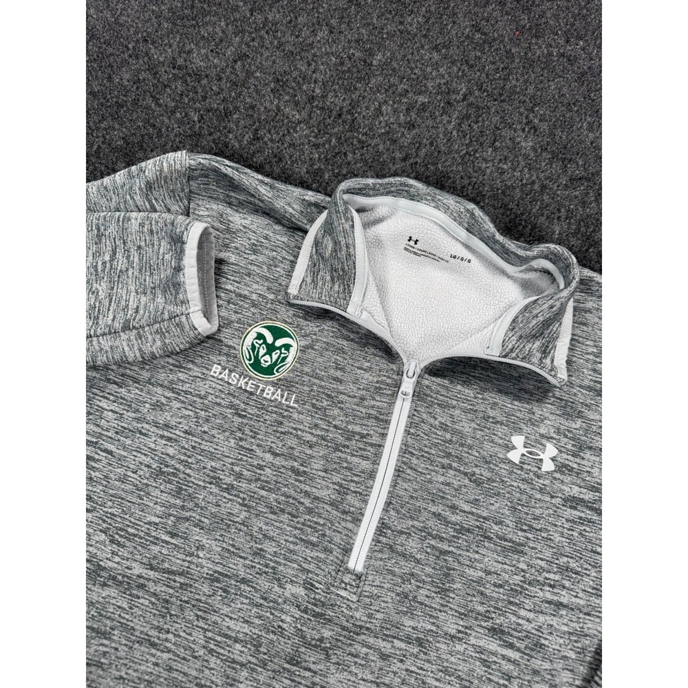 Under Armour Colorado State Rams Basketball 1/4 Zip Pullover Mens L Gray Fleece